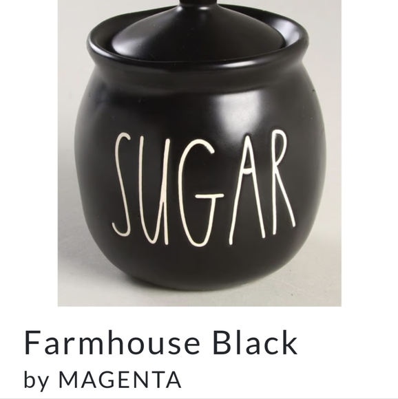 RAE DUNN FARMHOUSE BLACK SUGAR BOWL Magenta Artisan NWOT Disc. & Retired - Picture 10 of 13